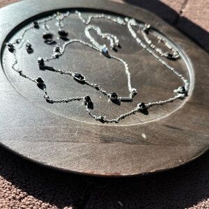 Kendra Scott Sterling and Black stone set .